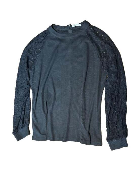 MIHOLL Tops - Long Sleeve Waffle Knit Thermal Tunic Top with Lace Sleeves Size XXL